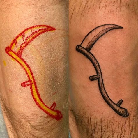 Little Freehand Scythe I Put On My Buddy’s Forearm At My Shop Earlier This Week. Also, Can We Add Flair For Freehand Work? Scythe Tattoo, Mission Tattoo, Labyrinth Tattoo, Scar Cover Up, Bright Tattoos, 13 Tattoos, Street Tattoo, R Tattoo, Next Tattoo