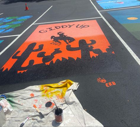 Senior Parking Spots, Senior Year Things, Senior Parking Spot, Parking Spot Painting, Spot Painting, Student Body, Parking Spot, Zach Bryan, Parking Space