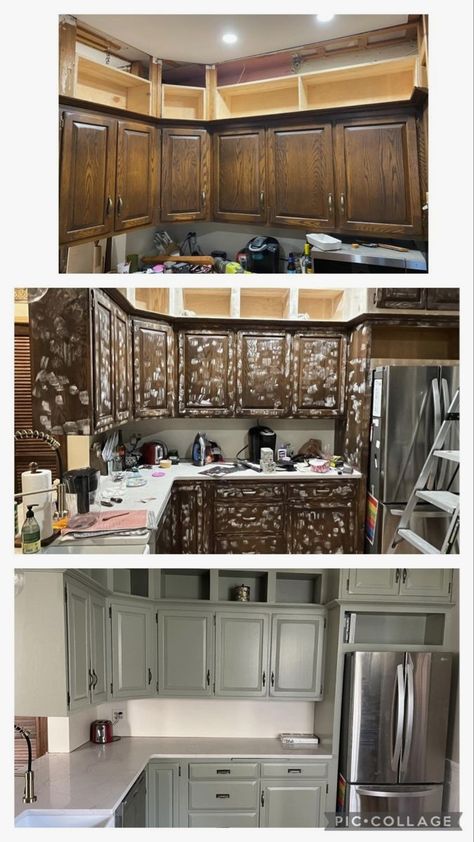 #kitchen #kitchendiy #kitchenideas Repainting Kitchen Cabinets, Diy Kitchen Cabinets Makeover, Diy Cabinet, Simple Kitchen Remodel, Update Cabinets, Kitchen Diy Makeover, Blue Kitchen Cabinets, Small Kitchen Remodel, Diy Kitchen Renovation