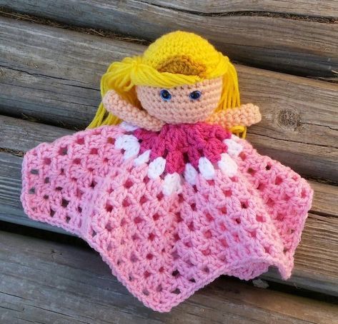 Crocheted Lovey, Geek Meme, Disney Amigurumi, Lovey Doll, Crochet Security Blanket, Sleeping Beauty Princess, Crocheted Animals, Crochet Lovey, Lovey Blanket