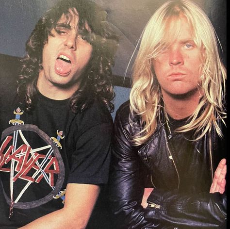 Jeff Hanneman (@officialjeffhanneman) posted on Instagram: “Photo @markweissguy Late 80’s @davelombardo” • Jul 19, 2021 at 5:37pm UTC Gary Holt, Jeff Hanneman, Slayer Band, Heavy Metal Bands, Thrash Metal, Emo Bands, Metal Band, Music Stuff, Metal Bands