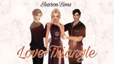 Pose Pack Sims 4 "Love triangle" Love Triangle Drawing, Pose Pack Sims 4, Triangle Drawing, Sims Love, Pose Reference Drawing, Triangle Love, Triangle Pose, Falling In Love Quotes, Love Triangle