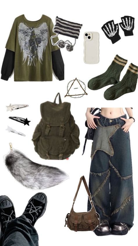 Therian Style clothes Genderfluid Outfits, Goblincore Outfits, Outfit Ideaa, Street Style Outfits Casual, Earthy Outfits, Red Wolf, Easy Trendy Outfits, Style Clothes