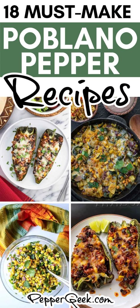 Poblano Pepper Recipes, Chicken Poblano Soup, Poblano Soup, Stuffed Poblanos, Poblano Peppers Recipes, Pinto Bean Soup, Poblano Pepper, Roasted Poblano Peppers, Pepper Recipes