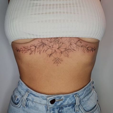 Filter Tattoo, Underboob Tattoo Designs, Ink Photography, Stomach Tattoos Women, Tattoos To Cover Scars, Bauch Tattoos, Chest Tattoos For Women, Dope Tattoos For Women, Elegant Tattoos