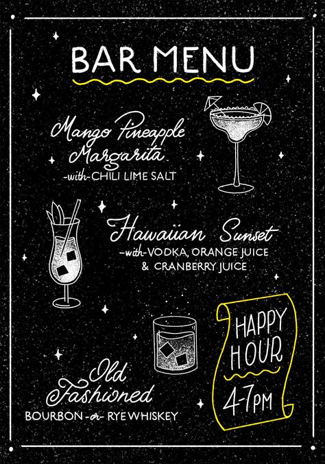 Cocktail Chalkboard Sign, Drink Menu Chalkboard Bar Signs, Chalkboard Drink Sign, Cocktail Menu Chalkboard, Chalkboard Cocktail Art, Chalkboard Drink Menu Board, Cocktail Menu Design Ideas Bar, Drink Specials Chalkboard, Cocktail Chalkboard Art