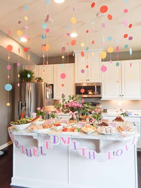 Colorful sprinkles baby shower party! See more party planning ideas at http://CatchMyParty.com! Sprinkle Baby Shower Girl, Sprinkles Birthday Party, Baby Boy Sprinkle, Sprinkled With Love, Idee Babyshower, Sprinkle Shower, Sprinkle Party, Ice Cream Birthday Party