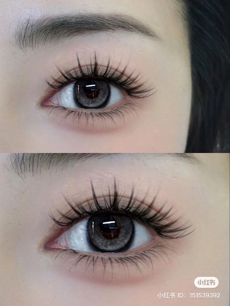 #aesthetic #makeup #cbeauty #chinesemakeup #douyin #beauty #fashion #makeupideas #manhua #manhualashes #chinese Wet Wispy Lashes, Douyin Eyelashes, Japanese Lashes, Douyin Lashes, Eye Lash Extensions Styles, Eyelash Extensions Wispy, Manhua Lashes, Douyin Beauty, Japanese Eyes