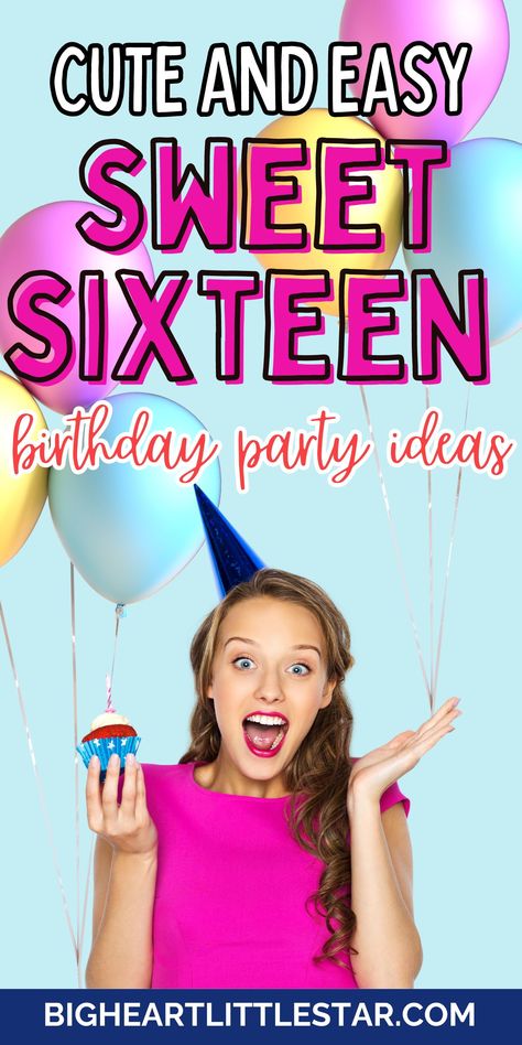 Throw an epic sweet sixteen party at home with these 8 fun ideas! This guide is packed with unique themes, creative games, and exciting birthday party ideas to make your teen’s 16th birthday party a hit. Whether it’s a surprise party or a themed sleepover, these party ideas are perfect! Sweet 16 Party Themes, Sweet Sixteen Parties, Sweet 16 Birthday Party Ideas, Sweet 16 Activities, Teen Girl Birthday Party, Sweet 16 Games, Girls Birthday Games Diy 16 Birthday Decorations, Fun Things To Do At A Sweet 16 Party, Sweet Sixteen Ideas Unique, Sweet 16 Limo Party Ideas, Sweet Sixteen Activity Ideas, 16th Birthday Party Ideas Girl, Sweet Sixteen Game Ideas, Sweet 16 Birthday Games, 16th Birthday Sleepover Ideas