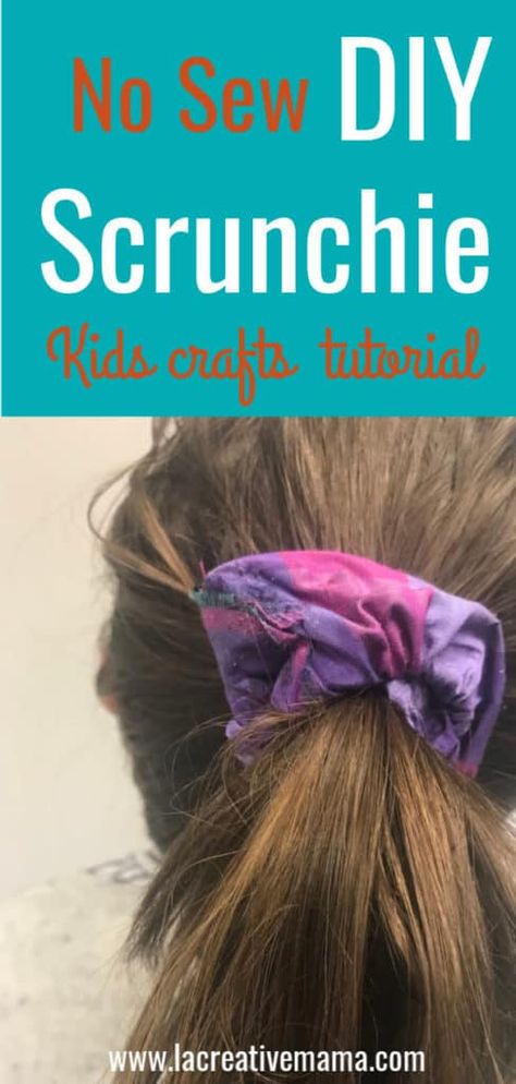 Fabric Crafts For Kids, Making Scrunchies, Collage Embroidery, Diy Scrunchie, Craft Activity For Kids, Sew Tutorials, Free Applique Patterns, How To Make Scrunchies, Diy Hair Scrunchies