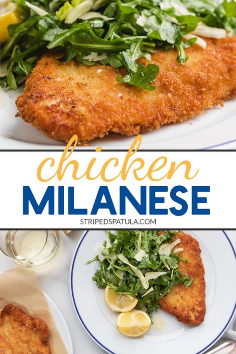 Chicken Milanese Recipe, Crisp Chicken, Milanese Recipe, Fried Chicken Cutlets, Chicken Milanese, Air Fried Chicken, Chicken Dinners, Dinner Recipes Easy Quick, Quick Lunch