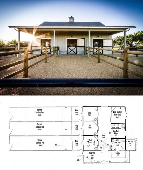 2 Acre Horse Property Layout, Horse Stables Design Floor Plans, Small Horse Barn Plans Layout, Horse Ranch Floor Plans, Stall Layout Ideas, 5 Acre Horse Farm Layout, 10 Acre Horse Farm Layout, Horse Barn Blueprints, Multi Animal Barn