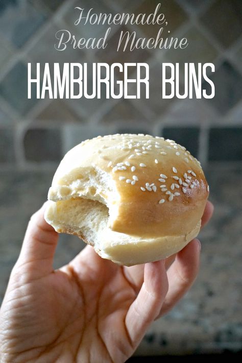 Bread Machine Hamburger Bun Recipe, Bread Machine Hamburger Buns, Easy Bread Machine Recipes, Hamburger Bun Recipe, Homemade Hamburger Buns, Healthy Slice, Bread Maker Recipes, Homemade Hamburger, Homemade Hamburgers