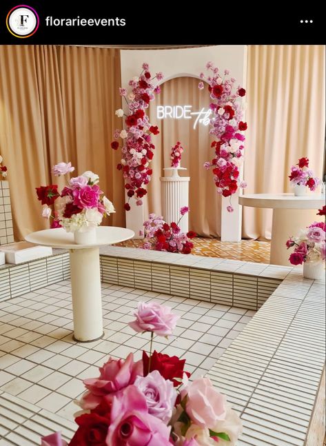 Hot Pink Decor, Bridal Shower Inspo, Dream Wedding Cake, Bachelorette Party Planning, Pink Bridal Shower, Bridal Shower Brunch, White Orchids, Pink Decor, Pink Wedding