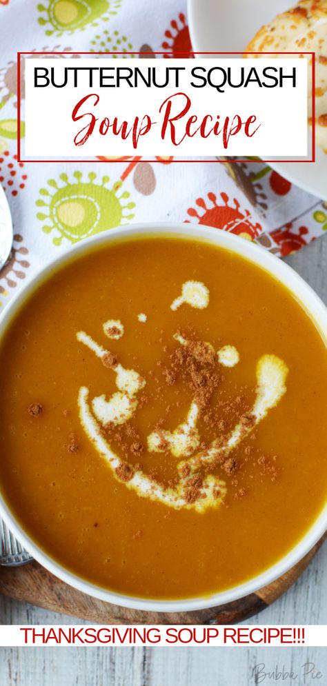 Butternut Squash Brown Sugar, Thanksgiving Soup Recipes, Butternut Squash Soup Crockpot, Easy Butternut Squash Soup, Butternut Squash Apple Soup, Best Butternut Squash Soup, Thanksgiving Soups, Butternut Recipes, Butternut Squash Soup Recipe