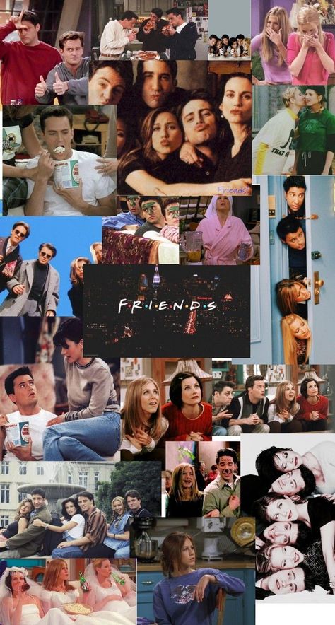 Friends Collage Aesthetic, Friends Collage, S Wallpaper, Friends Best Moments, Black Canvas Art, Happy Birthday Friends, Friends Scenes, Friends Tv Show Quotes, Friends Poster