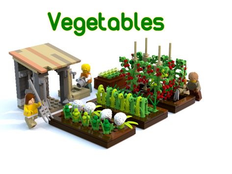 LEGO IDEAS - Product Ideas - Vegetable Garden Lego Garden, Lego Tree, Lego Furniture, Lego Challenge, Lego Display, Lego Diy, Lego Activities, Lego Lovers, Lego Modular