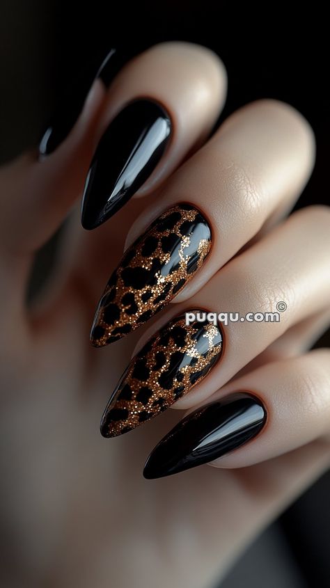 Animal Print Nails Fall, Black Leopard Print Nails, Black Leopard Nails, Spain Nails, Nails Leopard, Leopard Nail Designs, Cheetah Nail Designs, Nail Polish Colors Summer, Cheetah Print Nails