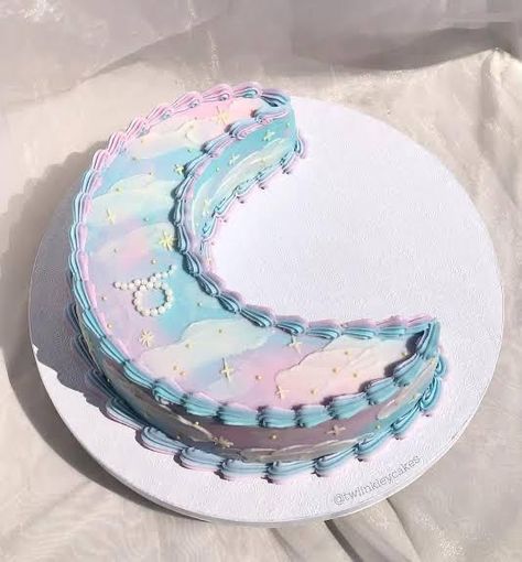 Cotton Candy Cakes, Star Cake, Micro Pigs, Cloud Cake, Pastel Cakes, Cute Laptop Wallpaper, Sky Design, Mooncake, Moon Cake