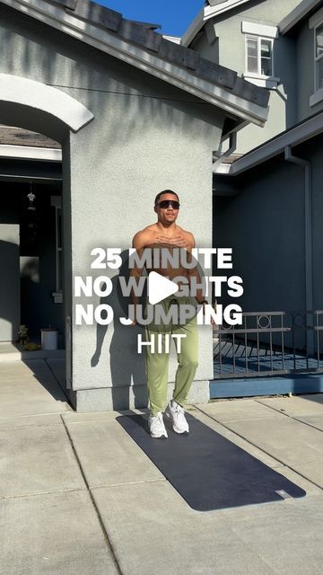 Jerred Beniquez on Instagram: "| 25 MINUTE NO WEIGHTS NO JUMPING HIIT 🔥

-

When minutes matter but excuses don’t 💥 

3 Rounds | 1-2 Min Rest between rounds

- Air Squats 30sec
- Around The World Lunges 30sec
- Wall Sits or Squat Holds 30sec
- Pike Walkout w/ Pushup 30sec
- Standing Cross Crunch 30sec
- Bridges 30sec
- Hallow Holds 30sec

It doesn’t matter where you are - whether in your living room, backyard or hotel room - you are capable of doing this anywhere with enough space 🔥 

No equipment needed, just your motivation to level up your health and fitness 🙌🏾

Don’t just take my word for it - try it out! Tell a friend to tell a friend 🗣️ Let’s get after it
💪🏾

#hiit #hiitworkout #bodyweight #bodyweightworkout  #exercise #fitness #fitnessmotivation #workingout #homeworkout #gym