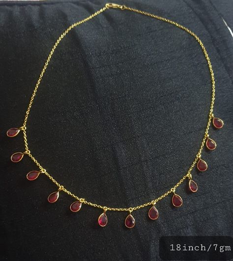 Ruby Necklace Designs, Ruby Jewelry Necklaces, Diamond Pendants Designs, Antique Jewellery Designs, Beautiful Gold Necklaces, Gold Chain Design, Beaded Necklace Designs, Gold Bridal Earrings, Gold Jewelry Stores