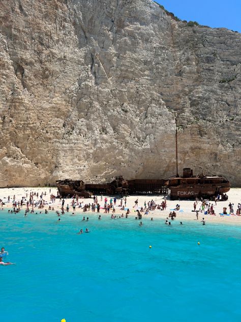 zakynthos blue beaches. ship wreck #zakynthos #shipwreck Ship Wreck, Blue Beach, Shipwreck, Blue