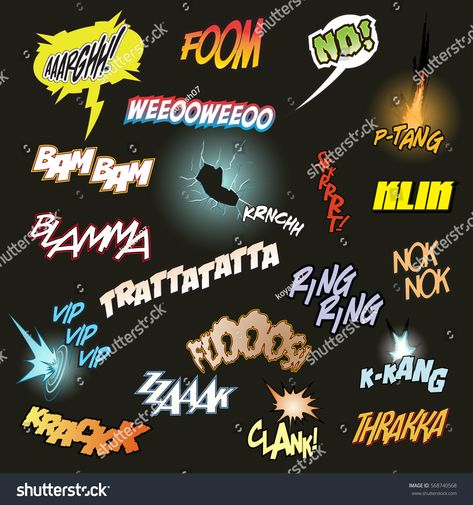 Vector Comic Book Sound Effects Onomatopoeia Voice Boom Bang Imitation Set #Ad , #ad, #Sound#Effects#Book#Vector Comics Sound Effects, Sound Effects Comic, Comic Book Onomatopoeia, Manga Sound Effects, Lightning Sound, Comic Sound Effects, Witch Comic, Book Vector, Sound Words