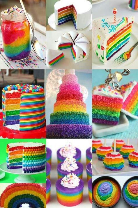 More yummy rainbow cake Pride Desserts, Waterfall Cake, Rainbow Wedding Cake, Rainbow Parties, Patterned Cake, Chocolate Company, Diy Baby Shower Gifts, Rainbow Food, Beautiful Birthday Cakes