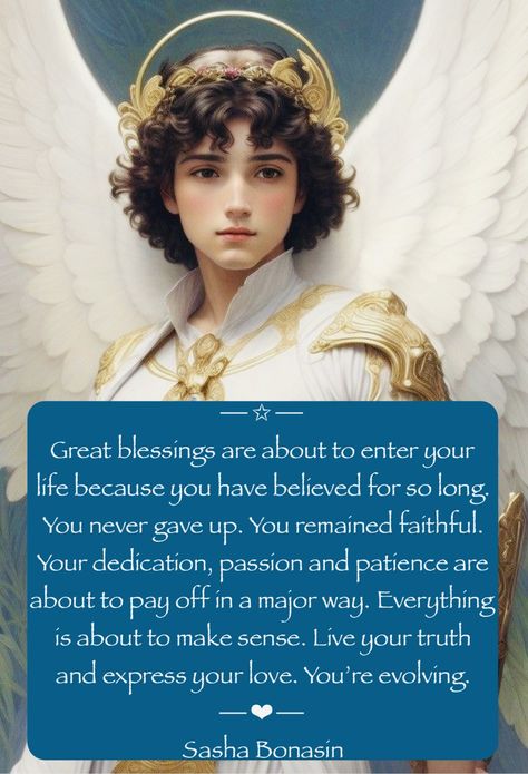 Daily Angel Message✨ By Sasha Bonasin Sasha Bonasin, Arch Angels, Angel Light, Archangel Prayers, Angel Tarot Cards, Angel Blessings, Healing Angels, Angel Signs, Angel Tarot