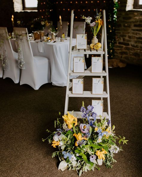 WEDDING TABLE PLAN CARDS // If you are looking for an alternative way to display your seating plan to a traditional board, then table plan cards are a great option. The individual cards look great hung from pegs against a backdrop of a pallet, popped in a frame on a ladder, hung round the necks of gin bottles, the possibilities are endless... 📷 VALENCIA 🍋 A gorgeous, summery design inspired by Andalusian lemon groves. The collection features coordinating - Invitation sets | Table Plan Car... Lemon Grove, Wedding Table Plan, Gin Bottles, Table Plan, A Ladder, Seating Plan, Table Plans, Invitation Set, Wedding Table