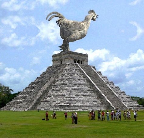 Chicken Itza Chicken Itza, Advanced Photoshop, Wonders Of The World, Statue Of Liberty, Photoshop, Chicken, Wonder, Statue, Building