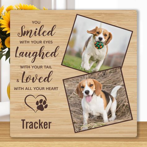 Pet Loss Keepsake Dog Photo Pet Memorial Plaque Pet Loss Dog, Smile With Your Eyes, Pet Memorial Plaque, Pet Memorial Garden, Sympathy Thank You Cards, Dog Remembrance, Personalized Pet Memorial, Dog Memorial Gift, Pet Sympathy