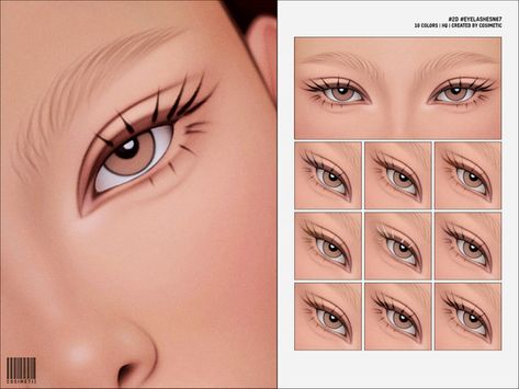 Eyelashes Sims 4 Cc, Sims4 Mod, Eyelash Remover, Cc Makeup, Makeup Cc, Sims 4 Cc Makeup, Nose Contouring, Sims 4 Characters, Los Sims