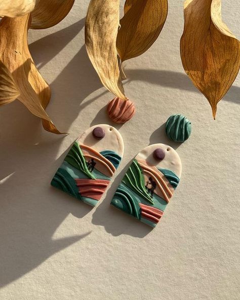 Polymer Clay Shenanigans on Instagram: "Mountains and a lone climber. Painting the lone climber was really hard. I need to improve my painting skills. #craftwithme #handmade #satisfingvideos #slowmade #oneofakindjewelry #myfimo #fimocreations #fimoart #polymerclaytutorial #clayartist #clayart #handmadejewelry #polymerclay #polymerclayearrings #polymerclayartist #polymerclatcreations #clayallday #makersgonnamake #handcrafted #earrings #earringsaddict #earingshandmade #smallbusiness #statementjew Jewellery Craft, Painting Skills, A Lone, Polymer Clay Tutorial, Clay Tutorials, Handcrafted Earrings, Clay Art, Polymer Clay Earrings, Statement Jewelry