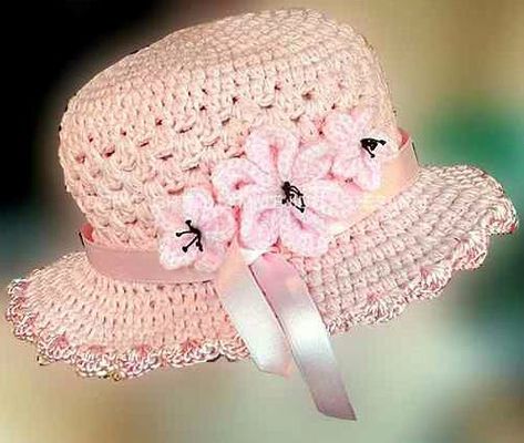 Cómo hacer souvenir con forma de sombrero al crochet - video Baby Hat Knitting Pattern, Crochet Baby Dress Pattern, Crochet Knit Hat, Crochet Beanie Hat, Baby Sun Hat, Toddler Hat, Crochet Baby Dress, Crochet Applique, Crochet Diagram