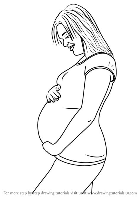 Learn How to Draw Pregnant Woman (Other People) Step by Step : Drawing Tutorials Pregnant Lady, Learn Drawing, Step Drawing, Pregnant Woman, Woman Drawing, Learn How To Draw, Drawing Tutorials, Step By Step Drawing, Learn To Draw