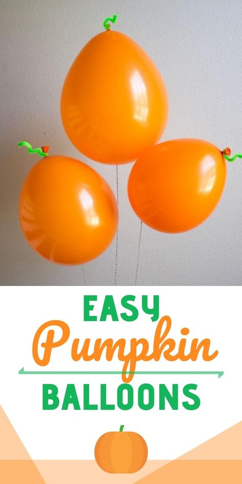 Make these easy pumpkin balloons for fall parties or Halloween! Pumpkin Balloon Centerpiece, Pumpkin Balloon Arch, Fall Party Decor, Pumpkin Balloons, Fall Parties, Fall Party Themes, Pumpkin Halloween Costume, Kids Fall Crafts, Jr High