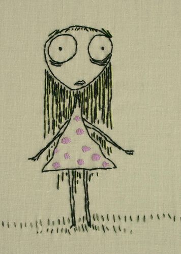 Tim Burton Drawings, Tim Burton Art Style, Girl Embroidery, Tim Burton Art, Arte Grunge, Arte Punk, Grunge Art, Dark Art Drawings, Art Diary