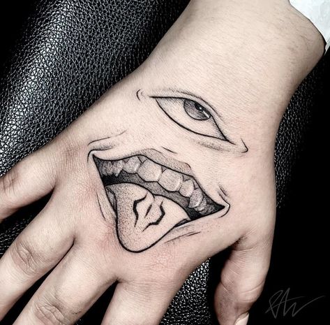 Sukuna Hand, Lip Print Tattoos, Japanese Hand Tattoos, Mouth Tattoo, Mark Tattoo, Hand And Finger Tattoos, Dragon Ball Tattoo, Men Tattoos Arm Sleeve, Hand Doodles