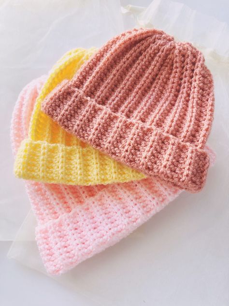 Free Crochet Beanie Pattern - Spring Beanie - Noelebelle Crochet Baby Beanie Crochet Pattern, Crochet Slouchy Beanie Pattern, Crochet Baby Hats Free Pattern, Crochet Headwear, Crochet Baby Cap, Baby Hat Free Pattern, Beanie Pattern Free, Crochet Beanie Pattern Free, Witch Crafts