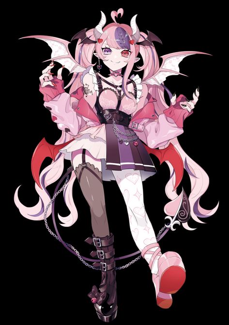 Demon Queen, Live Life To The Fullest, The Underworld, Fun Loving, Kawaii Art, Cute Anime Pics, Underworld, Cute Anime Character, Pink Hair