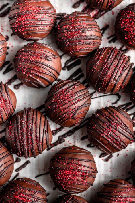 Red Velvet Cake Truffles – MikeBakesNYC Red Velvet Bon Bons, Red Velvet Truffles Recipe, Cake Truffles Recipe, Red Velvet Chocolate Cake, Heavenly Dessert Recipe, Red Velvet Cake Balls, Chocolate Covered Cherries Recipe, Red Velvet Truffles, Christmas Red Velvet