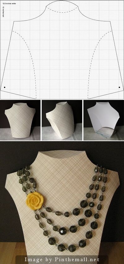 Cardboard Necklace, Jewelry Tutorials Necklaces, Diy Necklace Holder, Diy Necklace Display, Jewelry Display Ideas, Diy Jewelry Display, Easy Jewelry, Diy Jewelry Necklace, Necklace Stand