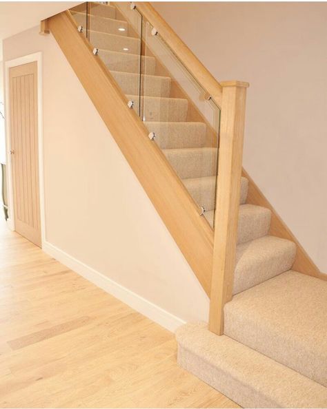 Oak Banister, Staircase Layout, Stairs Cladding, Staircase Manufacturers, New Home Kitchen, Kitchen Extensions, Stair Banister, Stair Gallery, Hardwood Stairs