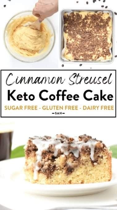 Ketobiotic Foods, Bariatric Baking, Low Carb Coffee Cake, Keto Coffee Cake, Detox Life, Galletas Keto, Keto Cakes, Keto Cinnamon, Keto Baking