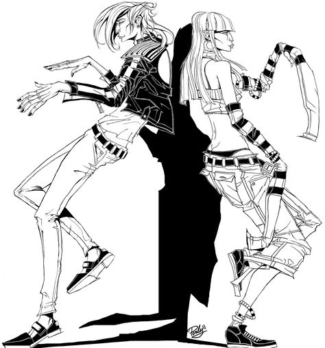 concept art of a man and a woman from the game Dance Central drawn in black and white Character Sketchbook, Dance Central, New Sketchbook, Rave Dance, Behind The Curtain, Well Well, Dance Teacher, The Curtain, Sketchbook Art Inspiration