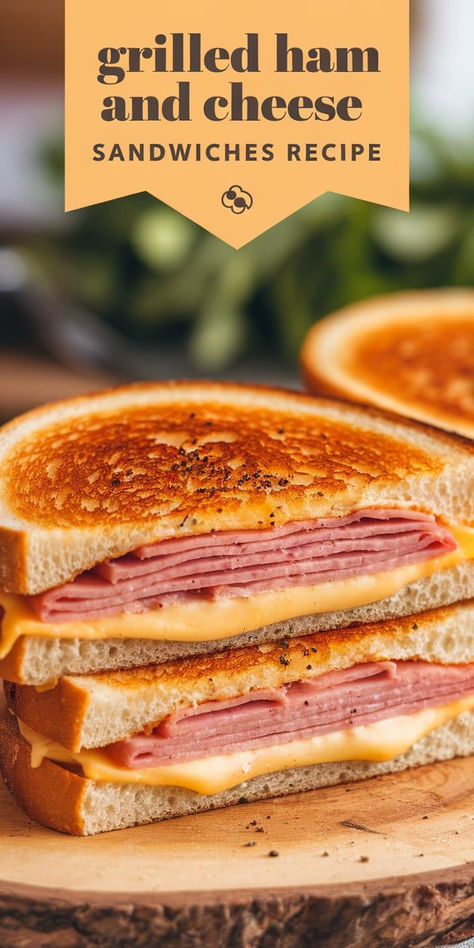 This Grilled Ham and Cheese Sandwich is the ultimate comfort food. Crispy, buttery bread filled with melted cheese and savory ham—simple yet irresistible! Grilled Ham Sandwiches, Grilled Ham And Cheese Sandwich, Ham And Cheese Sandwiches, Savory Ham, Grilled Ham And Cheese, Cheese Sandwich Recipes, Grilled Ham, Ham Sandwiches, Ham And Cheese Sandwich