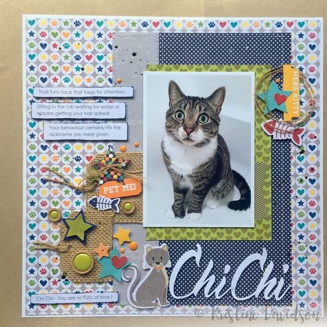 Animal Scrapbook Layout | Scrapbooking Pets | 12X12 Layout | Scrapbooking Ideas | Creative Scrapbooker Magazine #pets #scrapbooking Dog Scrapbook Layouts, Cat Scrapbook, Pet Scrapbook Layouts, Halloween Mini Albums, Dog Scrapbook, Scrapbook Design Layout, Pet Scrapbook, Scrapbook Layout Sketches, Piece Of Paper