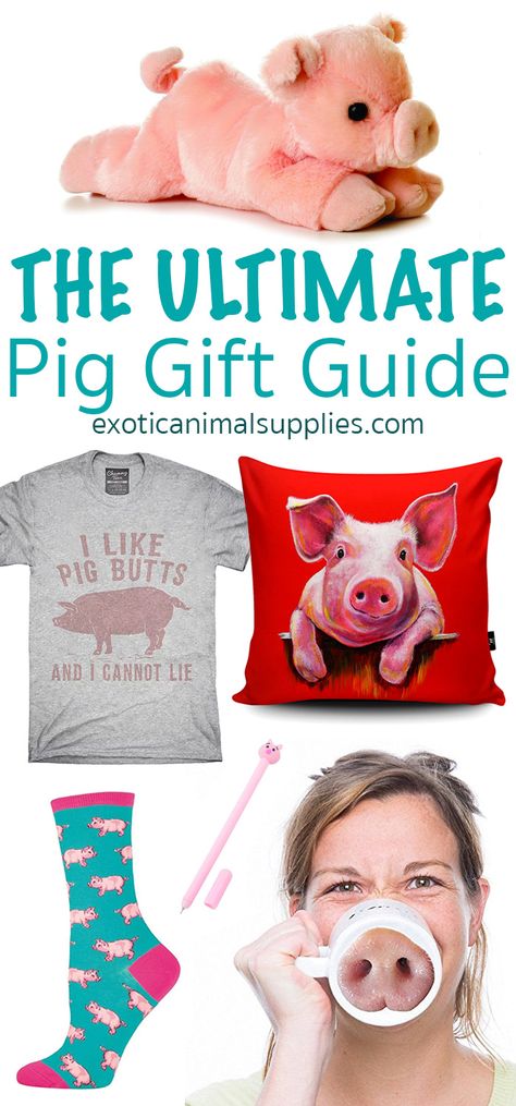 The ultimate pig gift guide. Cute, creative, and funny pig gifts that are perfect for animal lovers and pet owners. Must have pig items! #giftideas 4h Buyers Gift Ideas Pigs, Duck Lover Gifts, Pig Gift Ideas, Pig Sayings, Charlotte Web, Pig Quilt, Pig Ideas, Pig Necklace Jewelry, Pig Toys