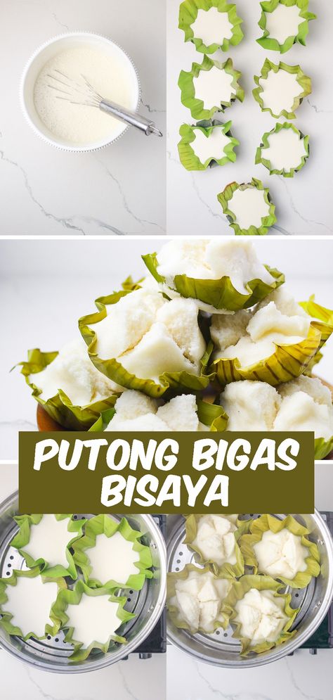 This Putong Bigas is a simple, soft and fluffy steamed rice cake that is perfect for breakfast, dessert or midday snack. It's easy to make, healthy and delicious. Check this out! Putong Bigas Recipe, Pinoy Dessert, Sweet Sticky Rice, Steamed Rice Cake, Rice Desserts, Filipino Dish, Midday Snack, Steamed Cake, Steam Recipes